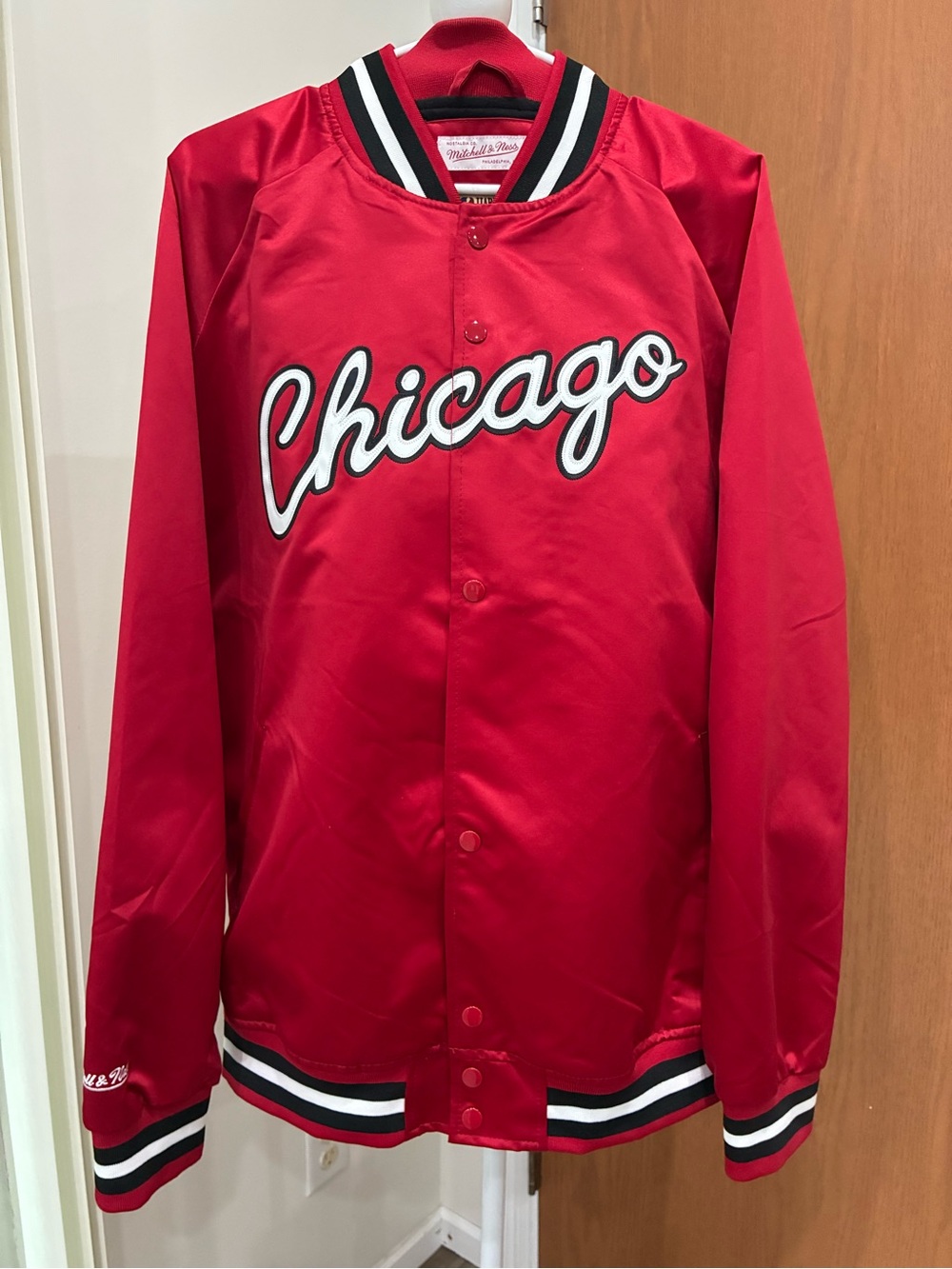 Chicago Red Satin Script Jacket